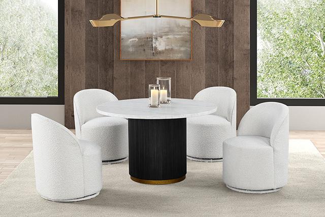 Varde 5 Pc Dining Table Set White - R&R Furniture Gallery (Fountain Valley, CA)