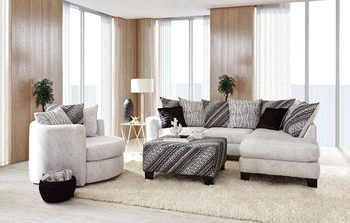 EIMEAR Ottoman, Off-white/Black - R&R Furniture Gallery (Fountain Valley, CA)