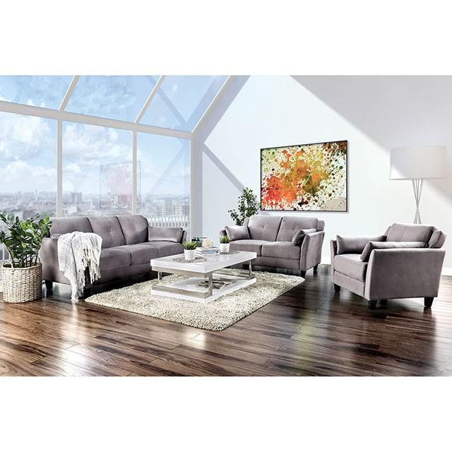 YSABEL Warm Gray Love Seat, Warm Gray (K/D) - R&R Furniture Gallery (Fountain Valley, CA)