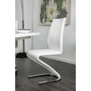 Midvale White/Chrome Side Chair (2/CTN) - R&R Furniture Gallery (Fountain Valley, CA)