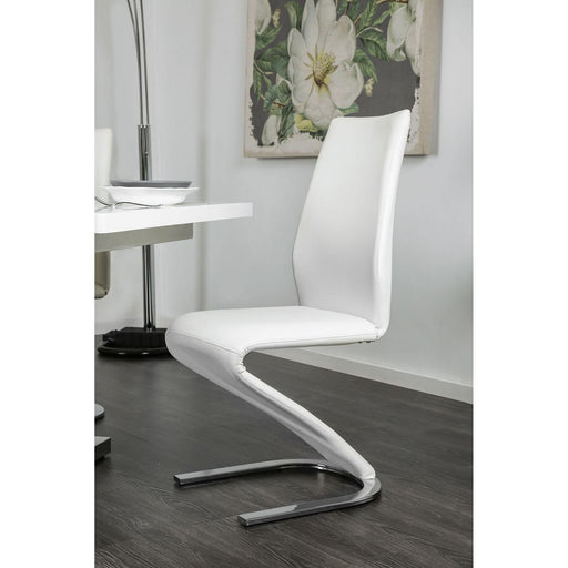 Midvale White/Chrome Side Chair (2/CTN) - R&R Furniture Gallery (Fountain Valley, CA)