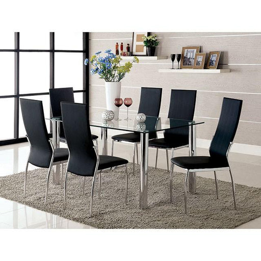 Oahu Chrome Dining Table - R&R Furniture Gallery (Fountain Valley, CA)