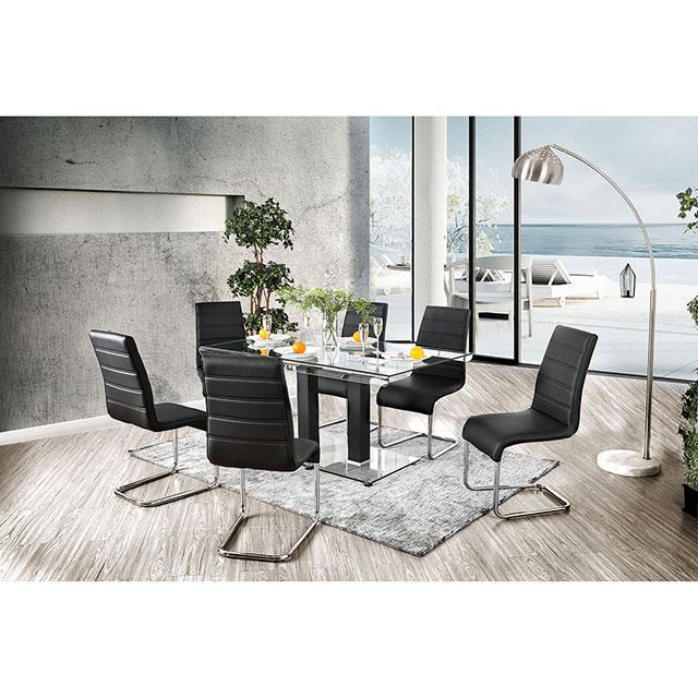 Richfield Black/Chrome Dining Table - R&R Furniture Gallery (Fountain Valley, CA)