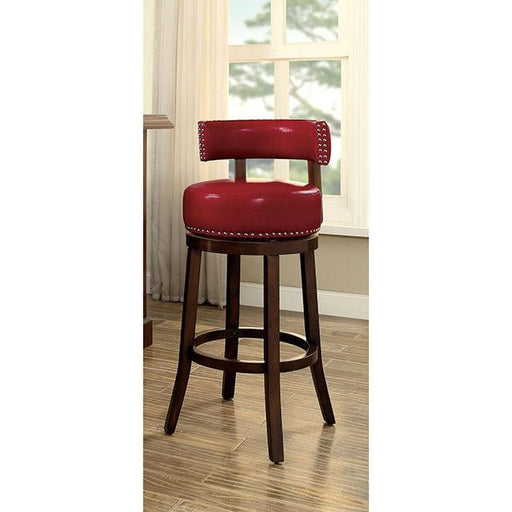 SHIRLEY Dark Oak/Red 29" Bar Stool - R&R Furniture Gallery (Fountain Valley, CA)