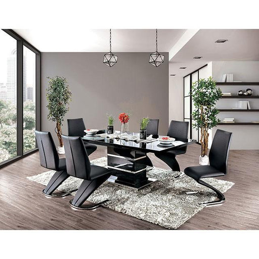 Midvale Black/Chrome Dining Table - R&R Furniture Gallery (Fountain Valley, CA)