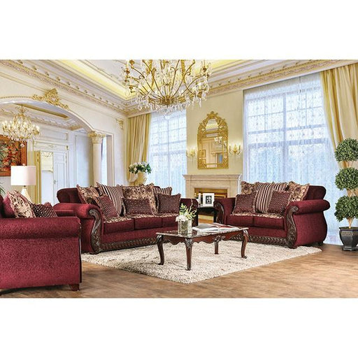 TABITHA Wine Love Seat, Wine - R&R Furniture Gallery (Fountain Valley, CA)