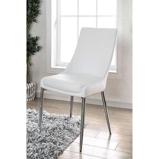Izzy Silver/White Side Chair, White (2/CTN) - R&R Furniture Gallery (Fountain Valley, CA)