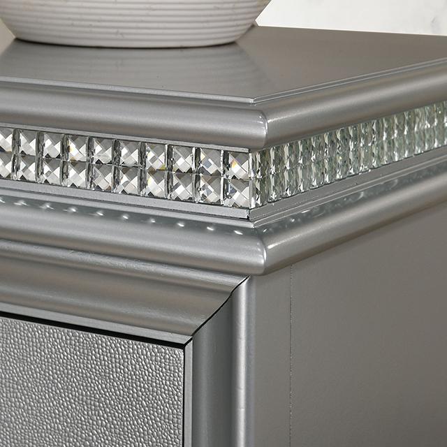 MADDIE Night Stand, Silver - R&R Furniture Gallery (Fountain Valley, CA)