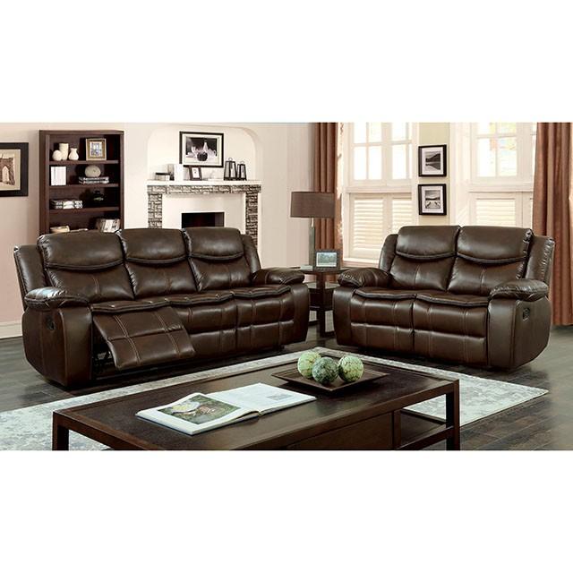 Pollux Brown Love Seat - R&R Furniture Gallery (Fountain Valley, CA)