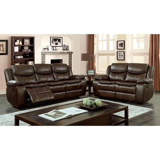 Pollux Brown Love Seat - R&R Furniture Gallery (Fountain Valley, CA)