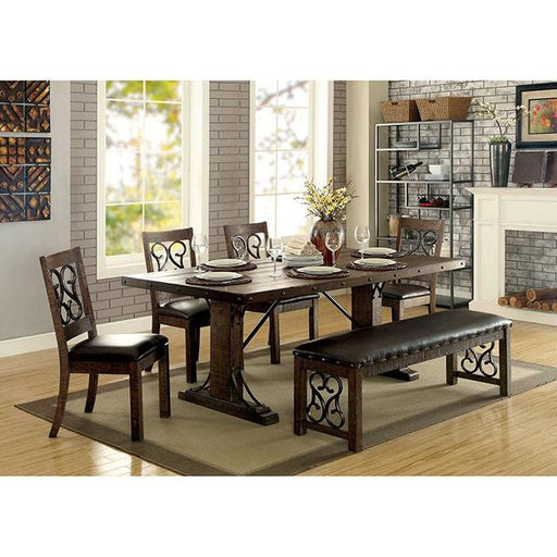 PAULINA Rustic Walnut/Espresso Bench - R&R Furniture Gallery (Fountain Valley, CA)