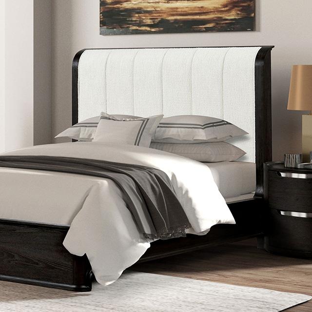 Osterley Queen & E.King Bed Grey & Black - R&R Furniture Gallery (Fountain Valley, CA)