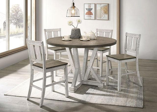 DAKOTA Counter Ht. Table, A. White/Ash Brown - R&R Furniture Gallery (Fountain Valley, CA)