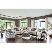 Patricia Ivory/Black Animal Pattern Chair - R&R Furniture Gallery (Fountain Valley, CA)