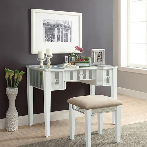 Joyce White Vanity w/ Stool - R&R Furniture Gallery (Fountain Valley, CA)