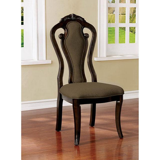 Rosalina Walnut/Beige Side Chair (2/CTN) - R&R Furniture Gallery (Fountain Valley, CA)