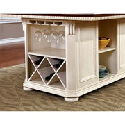 SABRINA Off White/Cherry Counter Ht. Table, Cherry & White - R&R Furniture Gallery (Fountain Valley, CA)