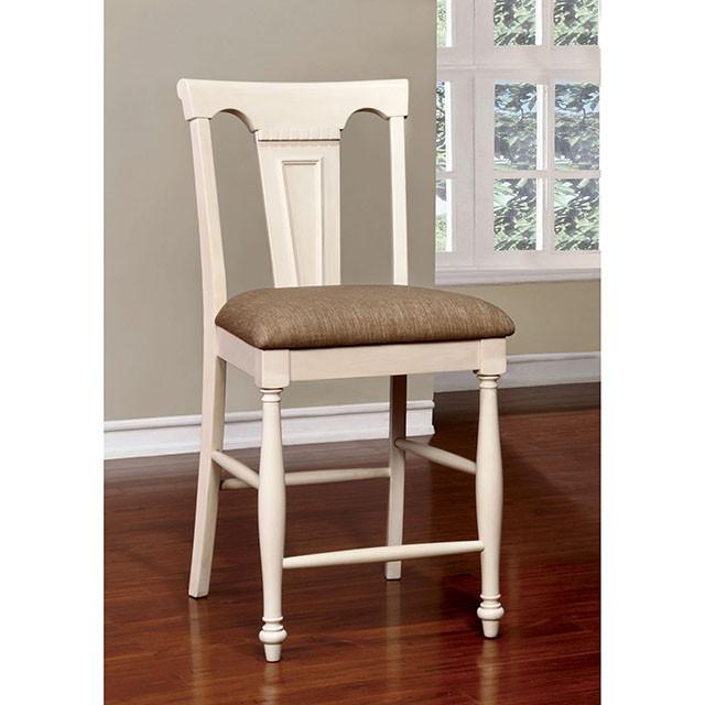 SABRINA Off White/Cherry Counter Ht. Table, Cherry & White - R&R Furniture Gallery (Fountain Valley, CA)