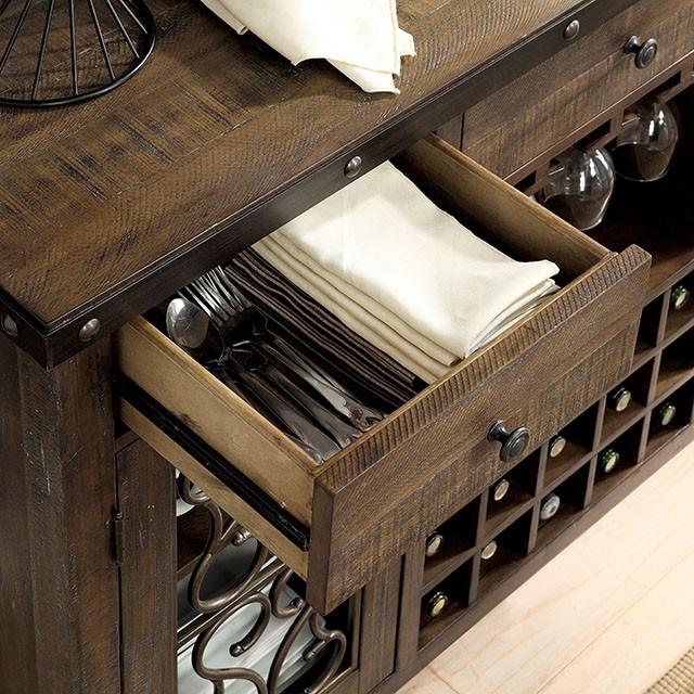 PAULINA Rustic Walnut Server - R&R Furniture Gallery (Fountain Valley, CA)