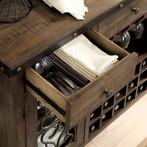 PAULINA Rustic Walnut Server - R&R Furniture Gallery (Fountain Valley, CA)