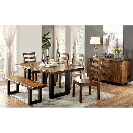 MADDISON Tobacco Oak/Black Bench - R&R Furniture Gallery (Fountain Valley, CA)