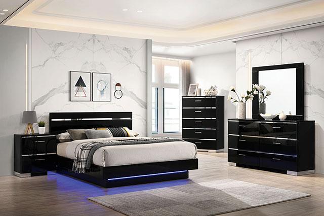 Erlach Bed Black & White - R&R Furniture Gallery (Fountain Valley, CA)