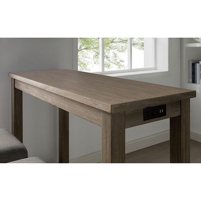 CAERLEON 3 Pc. Counter Ht. Table Set, Wire-brushed Gray - R&R Furniture Gallery (Fountain Valley, CA)