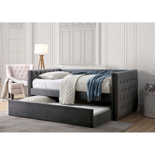 Susanna Gray Daybed w/ Trundle, Gray - R&R Furniture Gallery (Fountain Valley, CA)