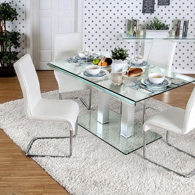 Richfield I Silver/Chrome Dining Table - R&R Furniture Gallery (Fountain Valley, CA)
