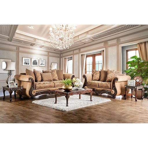 NICANOR Tan/Gold Sofa - R&R Furniture Gallery (Fountain Valley, CA)