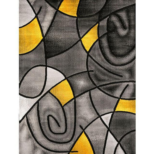 Sivas Charcoal Yellow 8' X 10' Area Rug - R&R Furniture Gallery (Fountain Valley, CA)