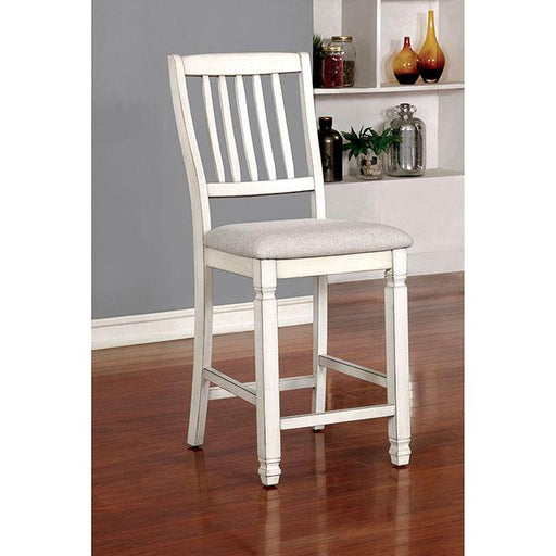 Kaliyah Antique White Counter Ht. Chair (2/CTN) - R&R Furniture Gallery (Fountain Valley, CA)