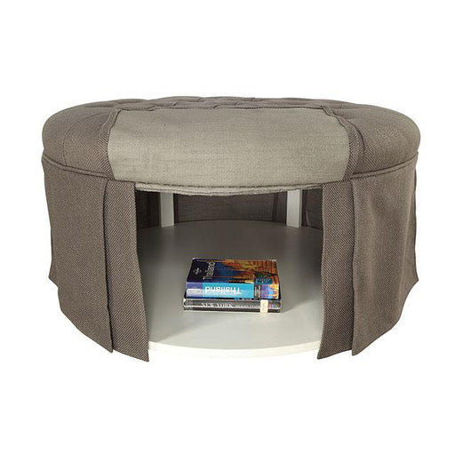 Claes Round Ottoman Gray - R&R Furniture Gallery (Fountain Valley, CA)