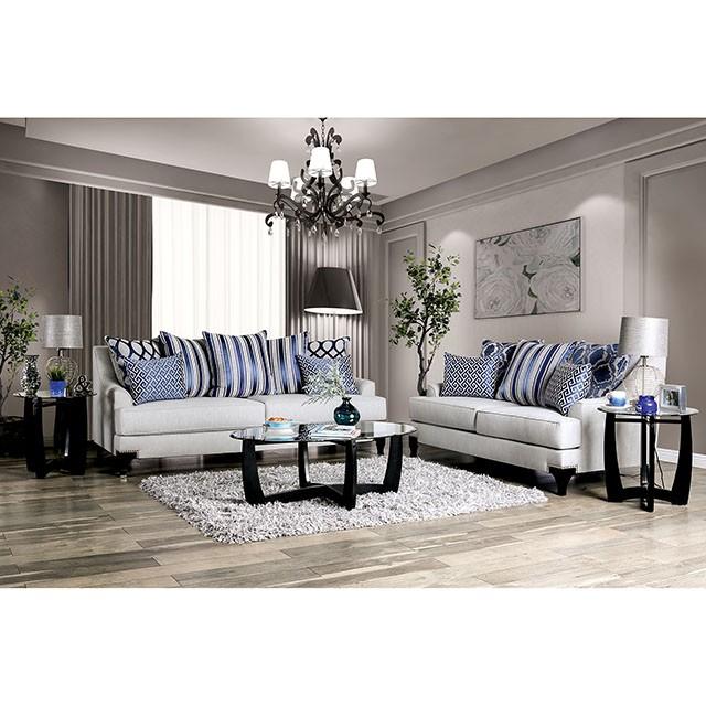 Sisseton Light Gray Love Seat - R&R Furniture Gallery (Fountain Valley, CA)