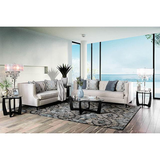 Tegan Beige/Light Blue Love Seat - R&R Furniture Gallery (Fountain Valley, CA)