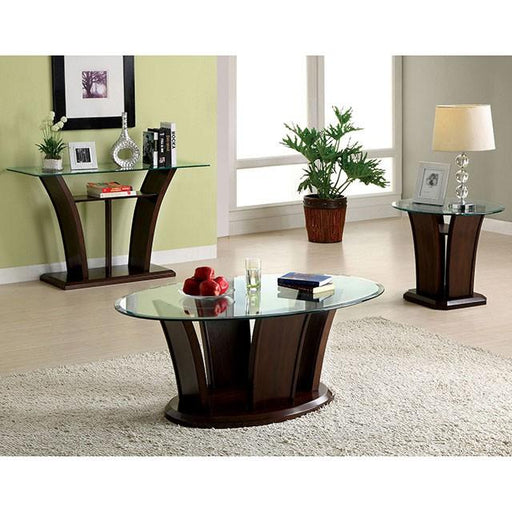 MANHATTAN IV Dark Cherry Sofa Table, Brown Cherry - R&R Furniture Gallery (Fountain Valley, CA)