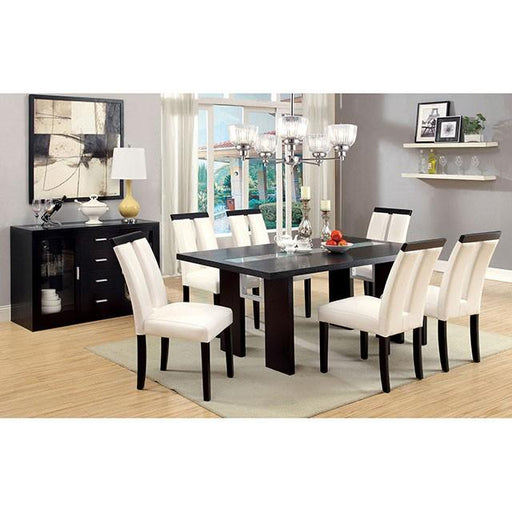Luminar Black Glass-Insert Dining Table - R&R Furniture Gallery (Fountain Valley, CA)