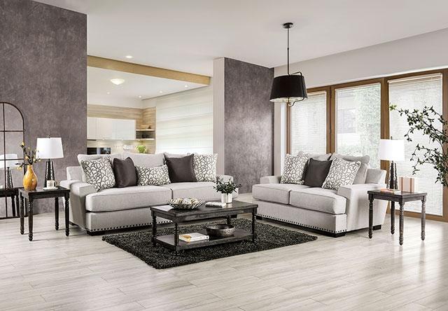 PICOTEE Sofa, Light Gray/Black - R&R Furniture Gallery (Fountain Valley, CA)