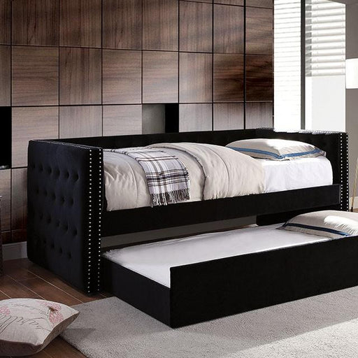 Susanna Black Daybed w/ Trundle, Black - R&R Furniture Gallery (Fountain Valley, CA)