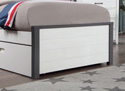 PRIAM Full & Twin Bed, White/Gray, Pink, Chrome, & Yellow - R&R Furniture Gallery (Fountain Valley, CA)