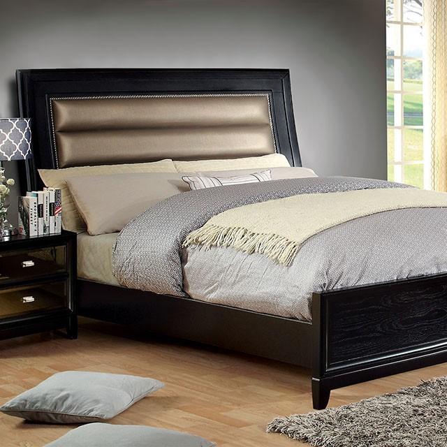 Golva Bed Beige & Black - R&R Furniture Gallery (Fountain Valley, CA)