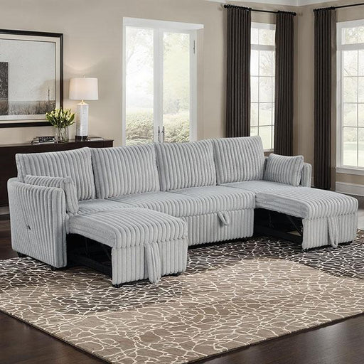 Denholme U-Sectional w/ Pull Out - R&R Furniture Gallery (Fountain Valley, CA)