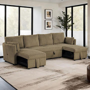 Denholme U-Sectional w/ Pull Out - R&R Furniture Gallery (Fountain Valley, CA)