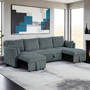 Denholme U-Sectional w/ Pull Out - R&R Furniture Gallery (Fountain Valley, CA)