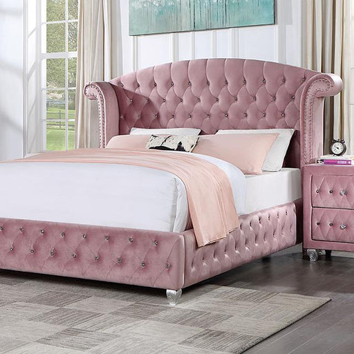 Zohar Queen & Twin Bed Black, Grey, & Pink - R&R Furniture Gallery (Fountain Valley, CA)