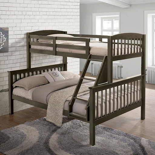 Brookings Twin/Full Bunk Bed White, Brown & Black - R&R Furniture Gallery (Fountain Valley, CA)