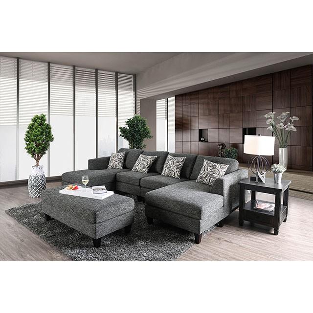 Lowry Gray Sectional w/ Ottoman - R&R Furniture Gallery (Fountain Valley, CA)