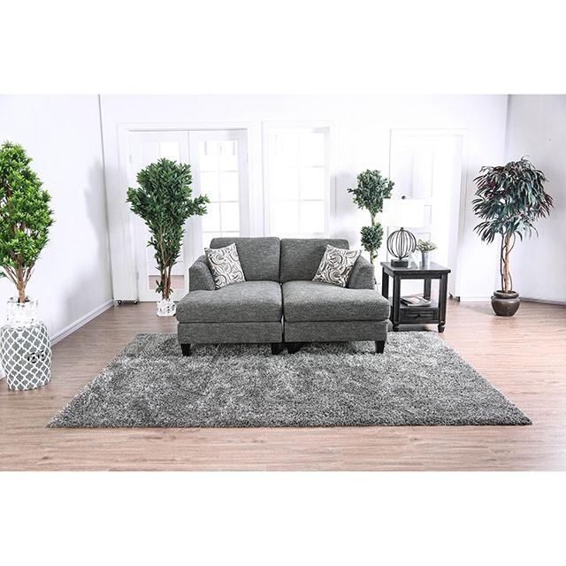 Lowry Gray Sectional w/ Ottoman - R&R Furniture Gallery (Fountain Valley, CA)