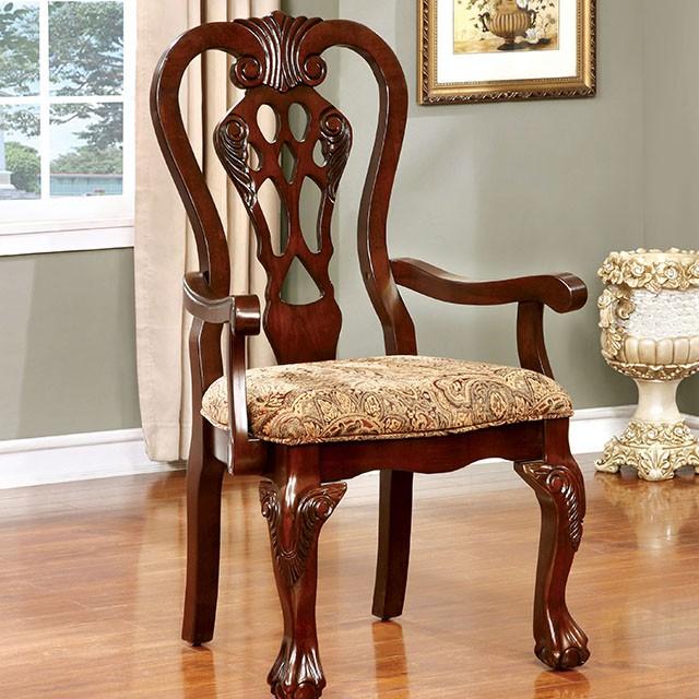 ELANA Brown Cherry Arm Chair (2/CTN) - R&R Furniture Gallery (Fountain Valley, CA)