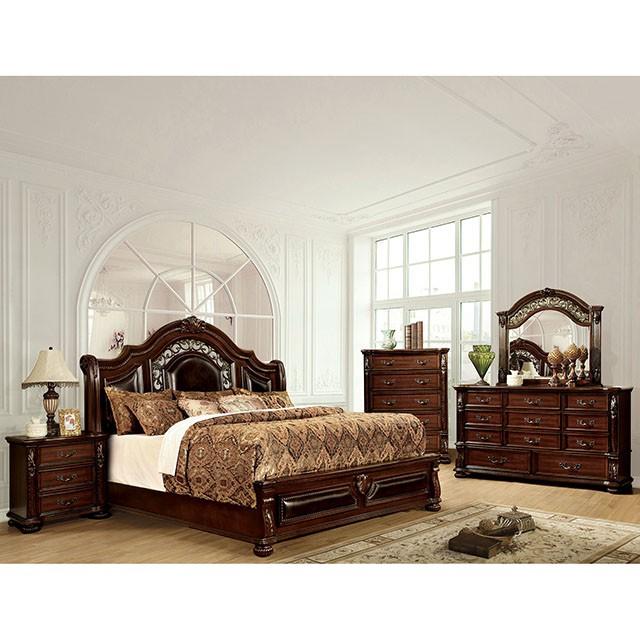 Flandreau Brown Cherry/Espresso Cal.King, E.King & Queen Bed - R&R Furniture Gallery (Fountain Valley, CA)